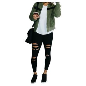 Zyia Hi-Rise Slash Luxe Leggings Size 4